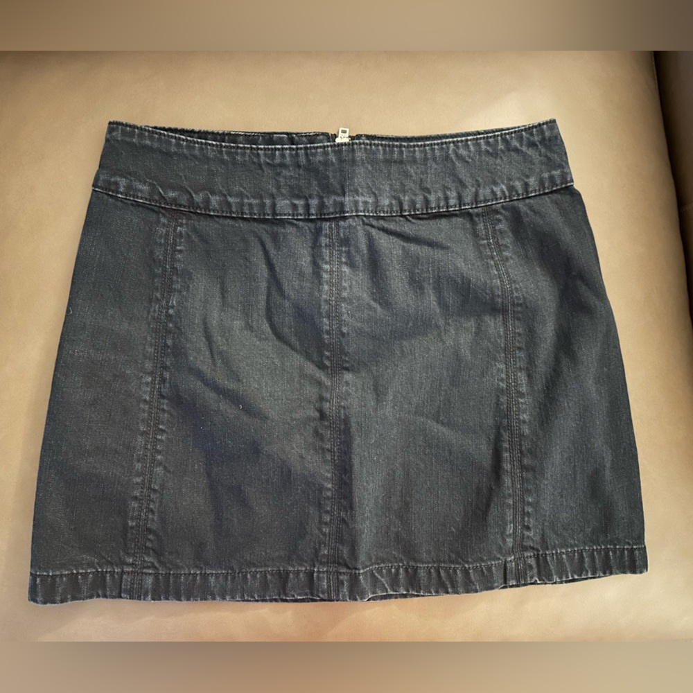 Free People Black denim Mini Skirt Casual